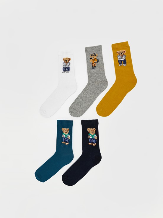 Soket Çorap KARIŞIK RENK İPLİĞİ BOYALI