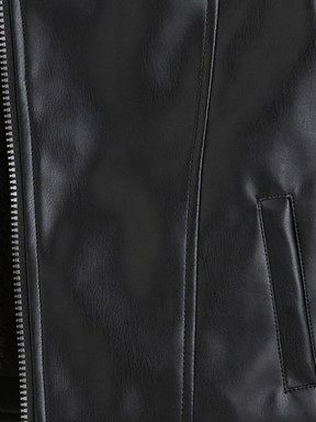 Deri Görünümlü Ceket YENİ SİYAH