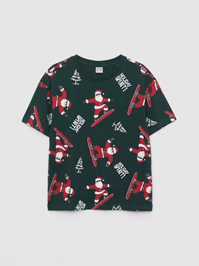 Tişört YEŞİL BASKILI