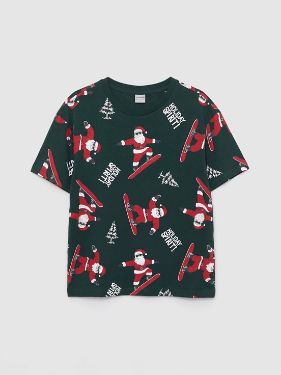 Tişört YEŞİL BASKILI