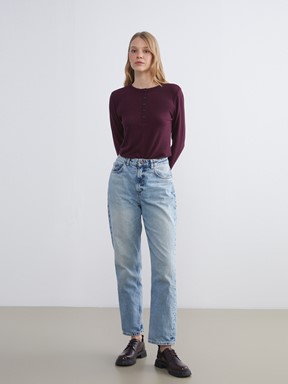 Tişört BORDO MELANJ