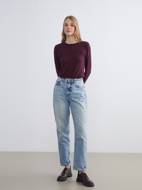 Tişört BORDO MELANJ