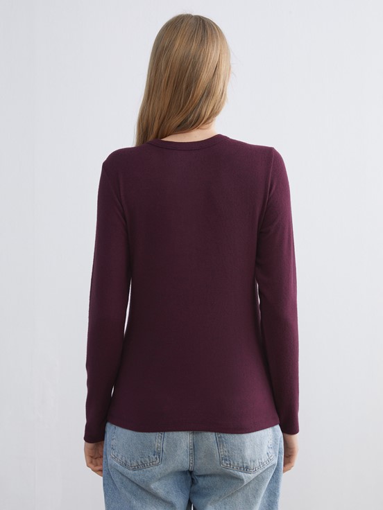 Tişört BORDO MELANJ