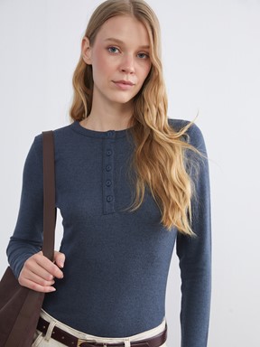 Tişört BORDO MELANJ