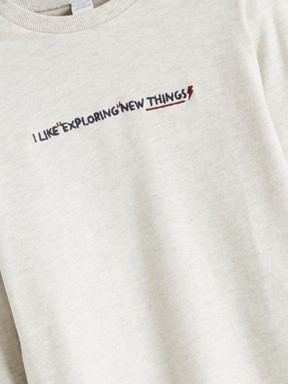 Tişört KIRIK BEYAZ MELANJ