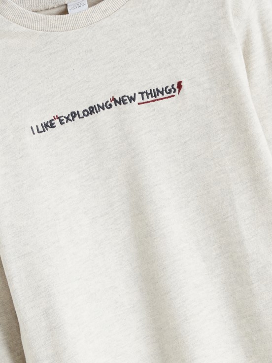 Tişört KIRIK BEYAZ MELANJ