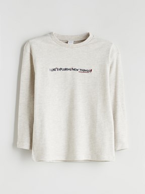 Tişört KIRIK BEYAZ MELANJ