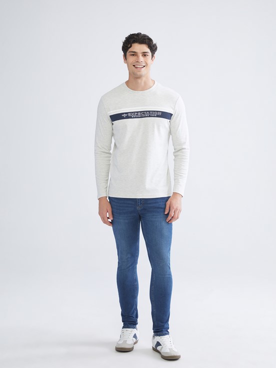 Tişört TAŞ RENGİ MELANJ