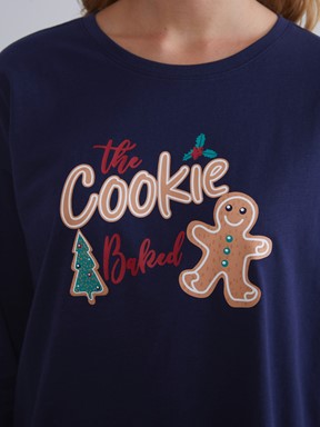 Pijama Takım LACİVERT BASKILI