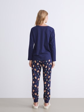 Pijama Takım LACİVERT BASKILI