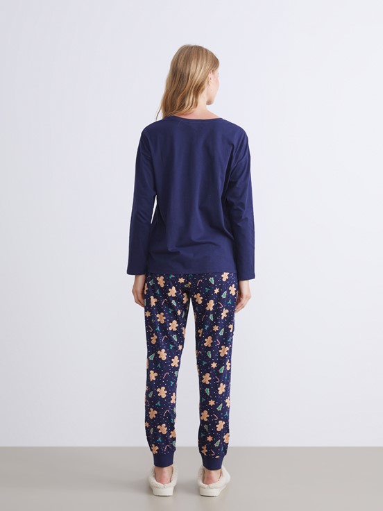 Pijama Takım LACİVERT BASKILI