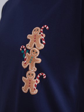 Pijama Takım LACİVERT BASKILI