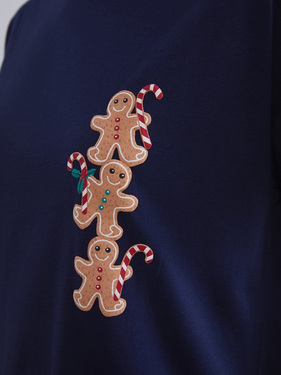 Pijama Takım LACİVERT BASKILI