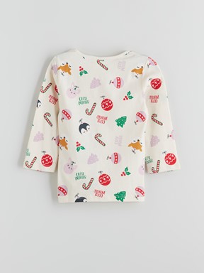 Pijama Takım KREM BASKILI