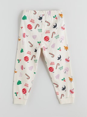 Pijama Takım KREM BASKILI