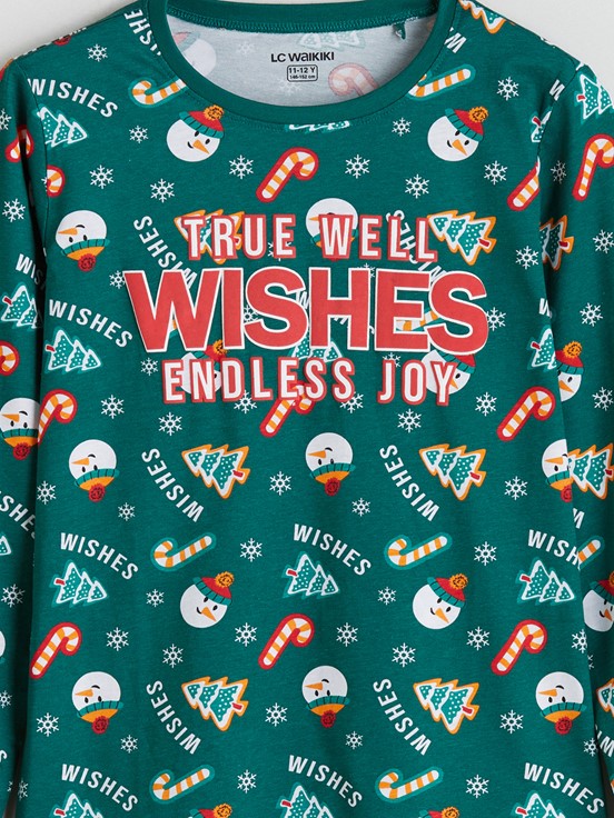 Pijama Takım YEŞİL BASKILI