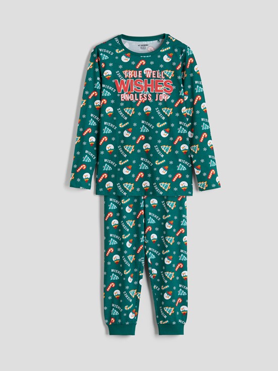 Pijama Takım YEŞİL BASKILI