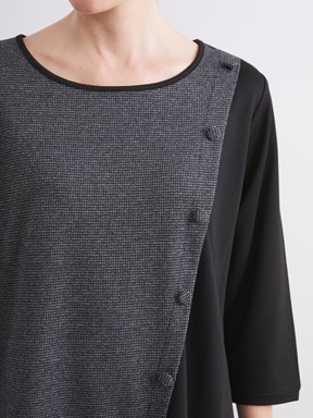 Elbise KOYU GRİ JAKARLI