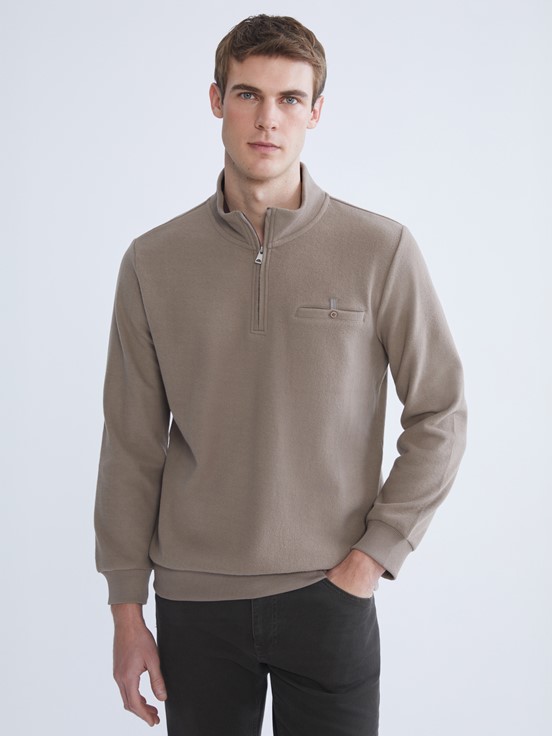 Sweatshirt AÇIK KAHVERENGİ