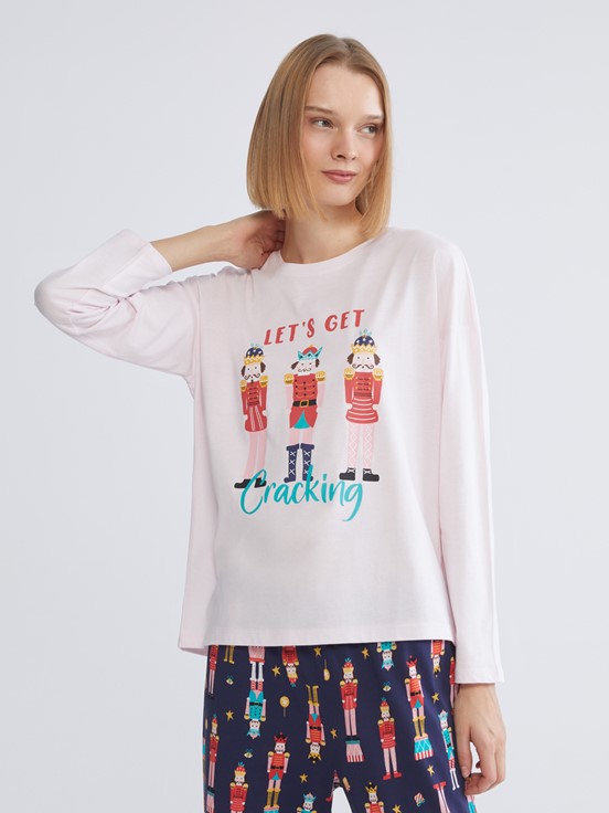 Pijama Takım LACİVERT BASKILI