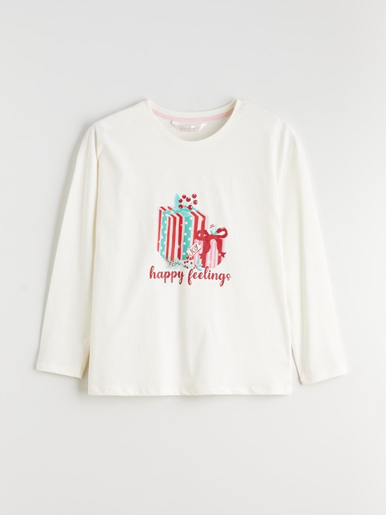 Pijama Takım EKRU BASKILI