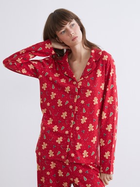 Pijama Takım EKRU BASKILI