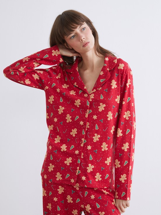 Pijama Takım EKRU BASKILI