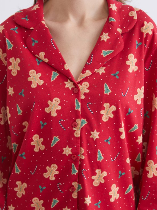 Pijama Takım EKRU BASKILI