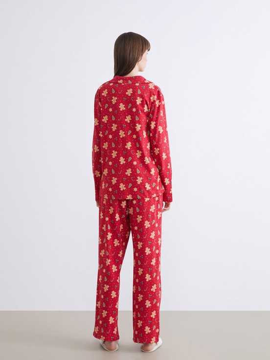 Pijama Takım EKRU BASKILI