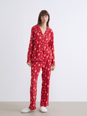 Pijama Takım EKRU BASKILI