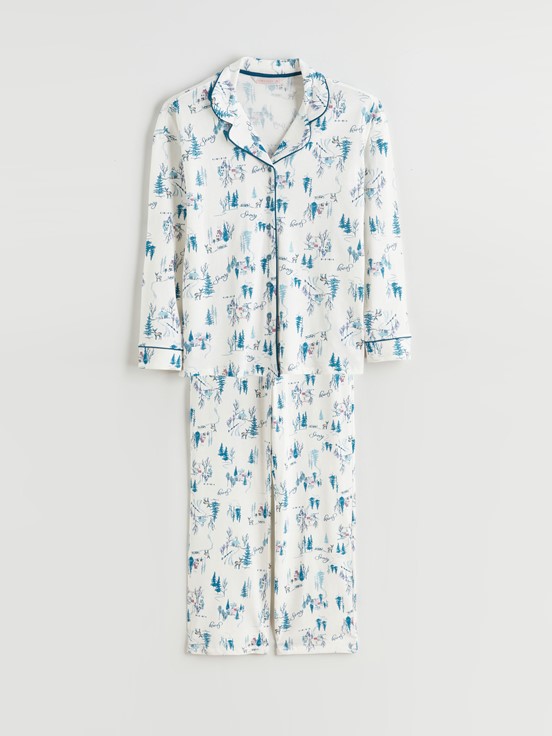 Pijama Takım EKRU BASKILI