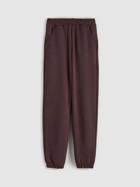 Beli Lastikli Kız Çocuk Jogger Eşofman Alt KOYU MÜRDÜM