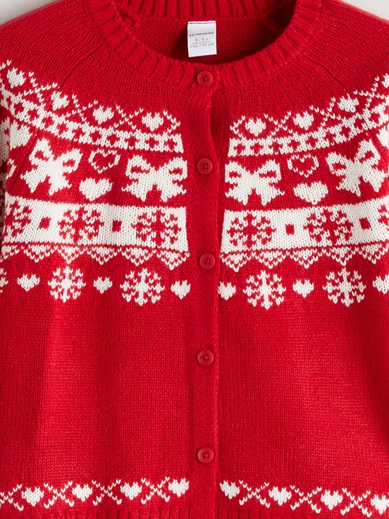 Hırka KIRMIZI JAKARLI