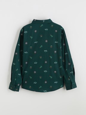 Gömlek KOYU YEŞİL BASKILI