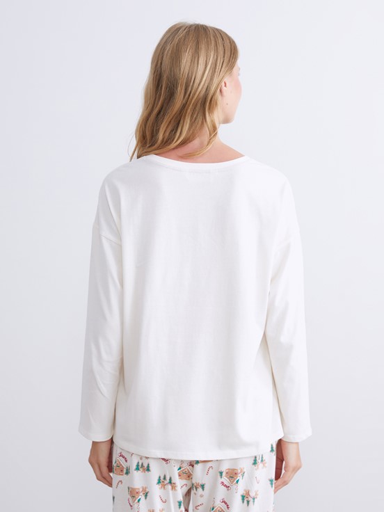 Pijama Takım EKRU BASKILI