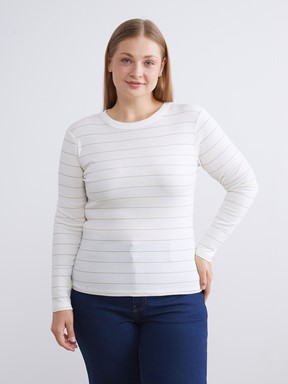 Tişört EKRU ÇİZGİLİ