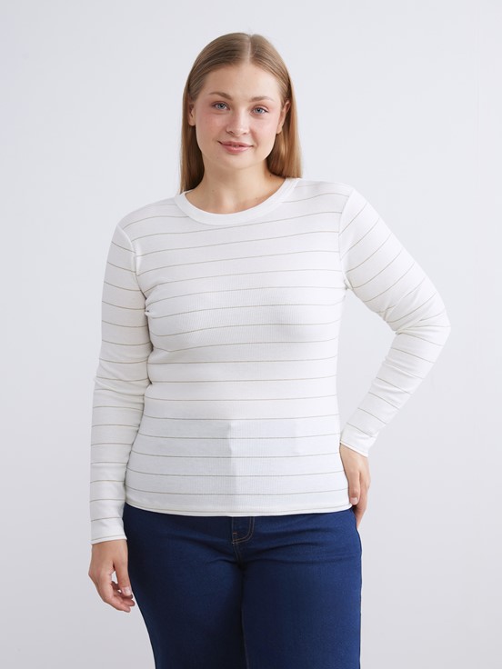 Tişört EKRU ÇİZGİLİ