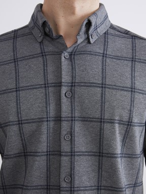 LCW CLASSIC Regular Fit Uzun Kollu Ekose Erkek Oduncu Gömlek GRİ