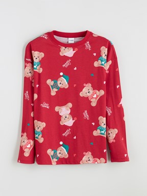 Pijama Takım KIRMIZI BASKILI