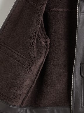 Deri Görünümlü Mont ACI KAHVE