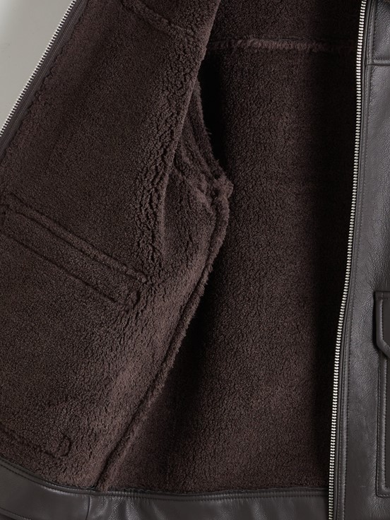 Deri Görünümlü Mont ACI KAHVE