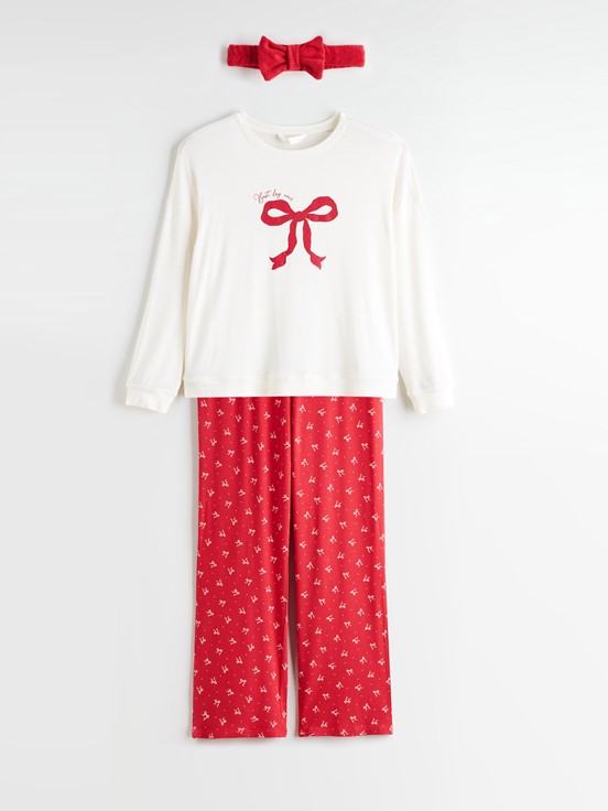 Pijama Takım KIRMIZI BASKILI