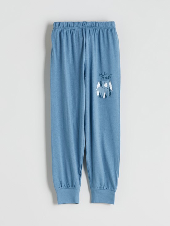 Pijama Alt KOYU PETROL BASKILI