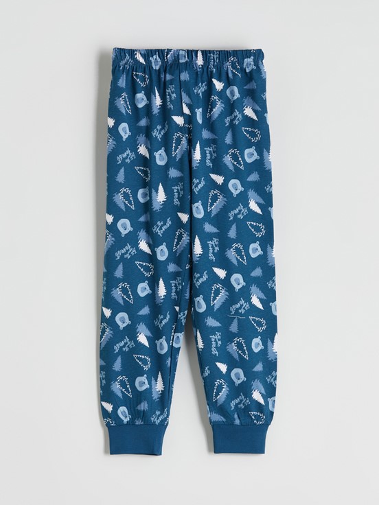 Pijama Alt KOYU PETROL BASKILI