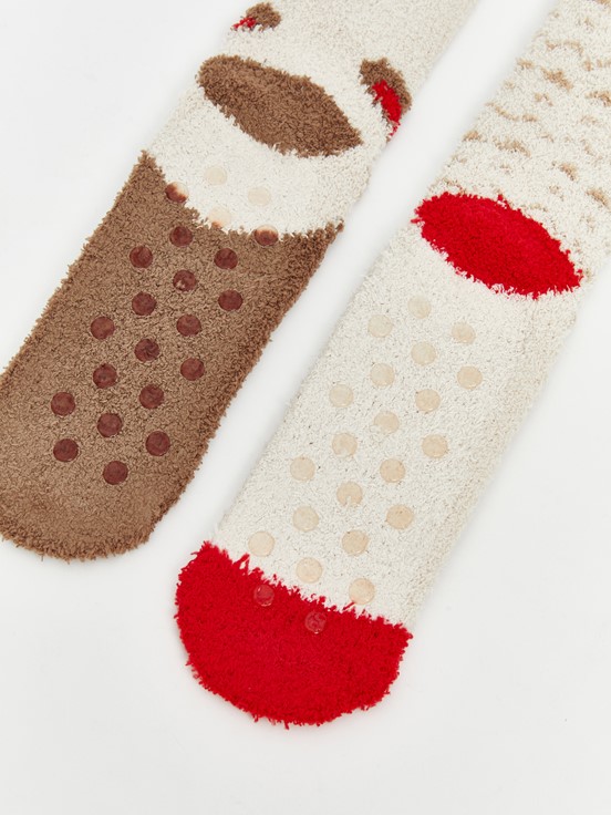 Ev Çorabı KARIŞIK RENK İPLİĞİ BOYALI