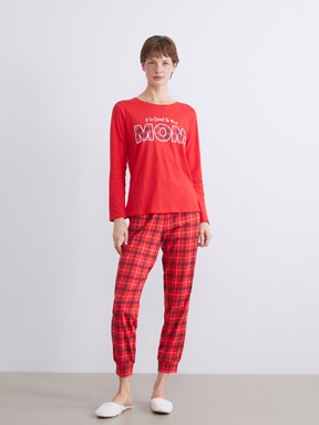 Pijama Takım KIRMIZI EKOSELİ