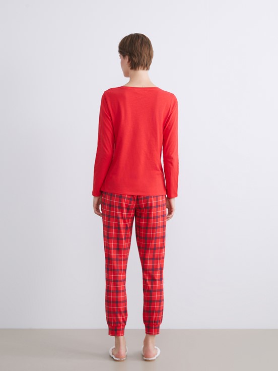 Pijama Takım KIRMIZI EKOSELİ