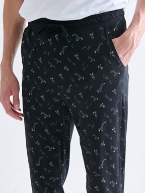Pijama Alt SİYAH BASKILI