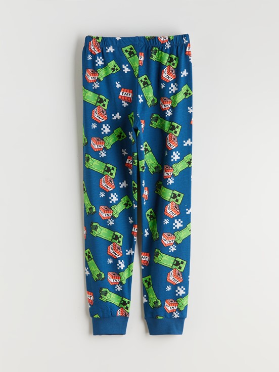 Pijama Takım KOYU PETROL BASKILI