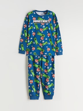 Pijama Takım KOYU PETROL BASKILI